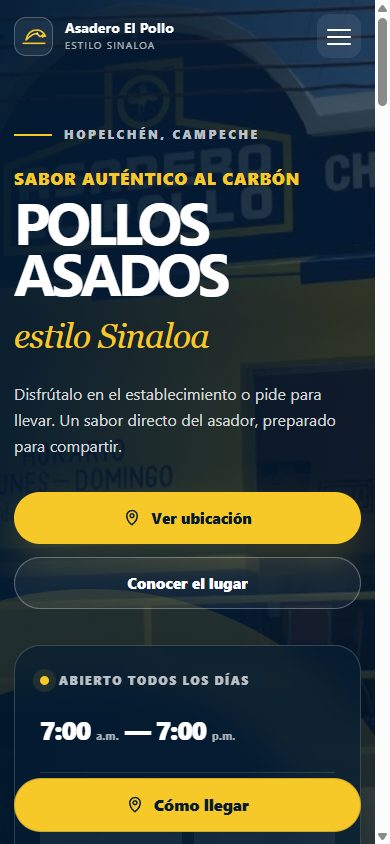Captura del sitio Asadero El Pollo