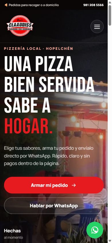 Captura de la versión demo con menú y carrito