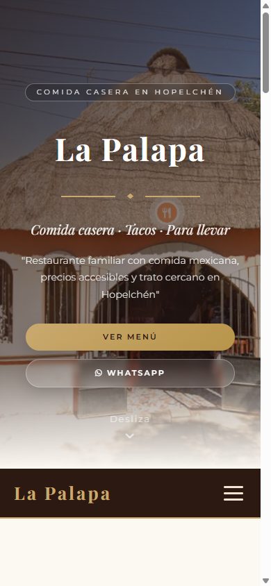 Captura del sitio La Palapa