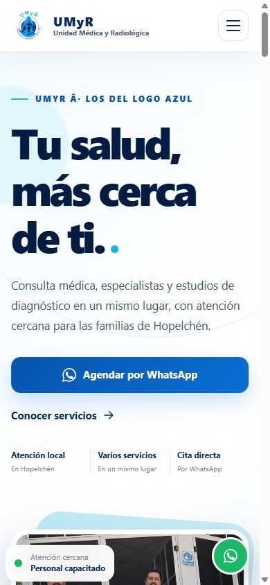Captura del sitio Unidad Médica y Radiológica
